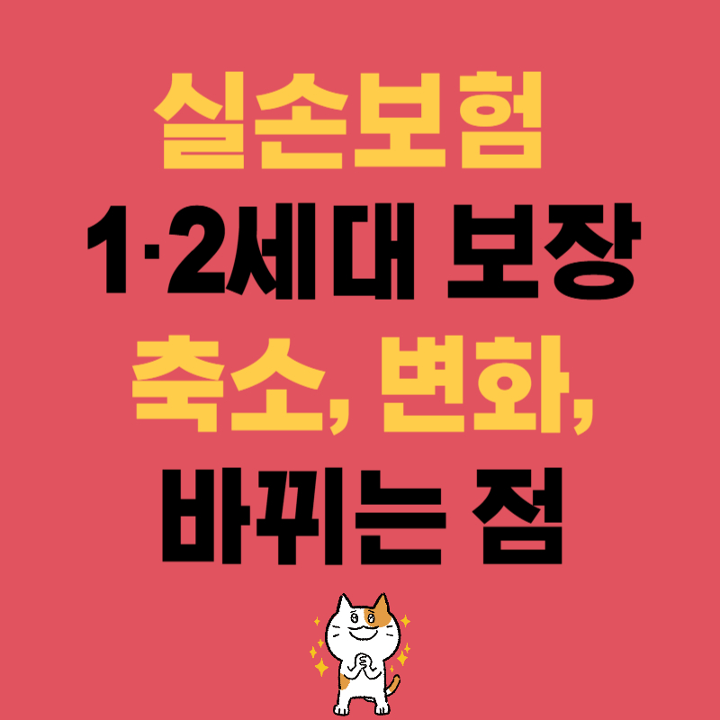 실손보험 1·2세대 보장 축소 변화 바뀌는 점