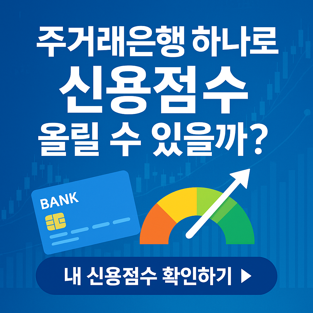 주거래 은행 하나로 집중! 신용점수 진짜 오를까? (2025년 최신 분석)