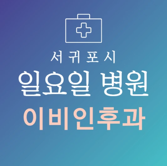 서귀포시-일요일-이비인후과-문여는곳-주말에-진료하는-서귀포-24시간-이비인후과-병원
