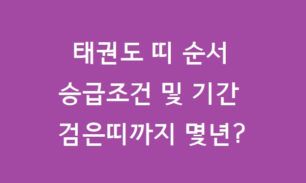 태권도 띠 순서