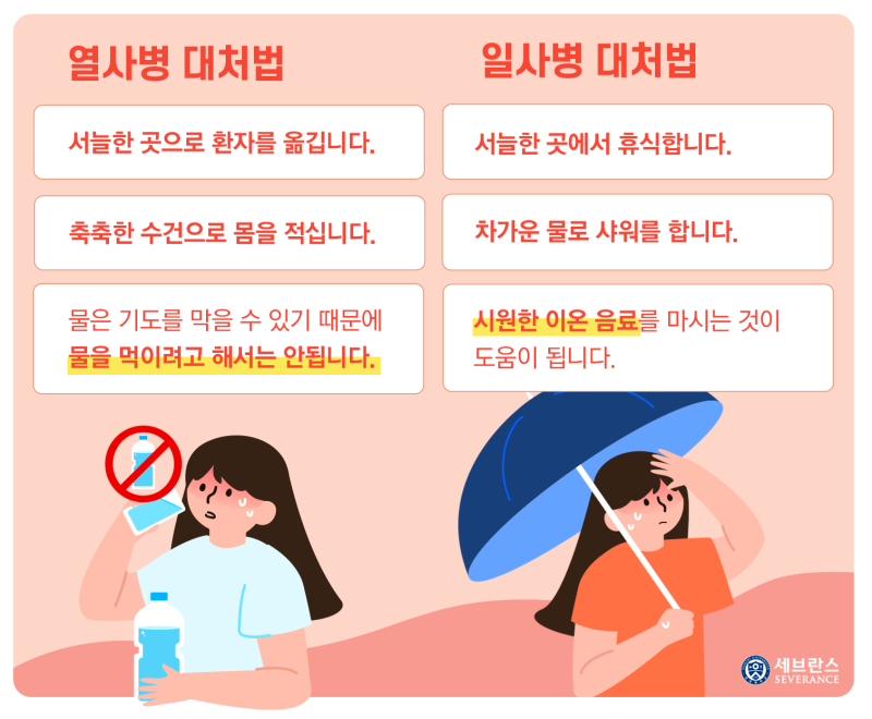 열사병 일사병 대처법 홍보 이미지