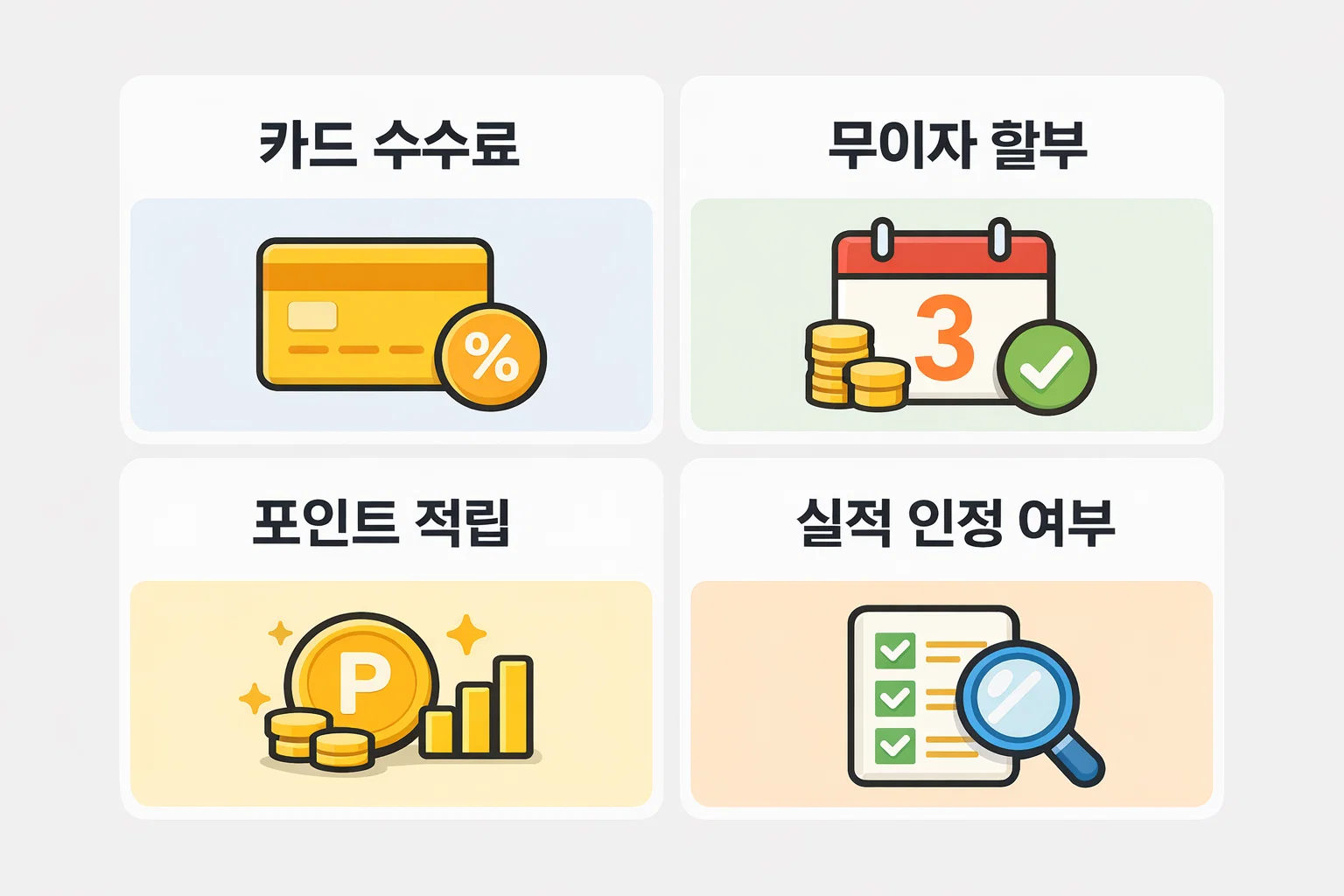 취득세 카드결제 시 포인트 적립 및 실적 인정 여부를 비교한 정보 이미지