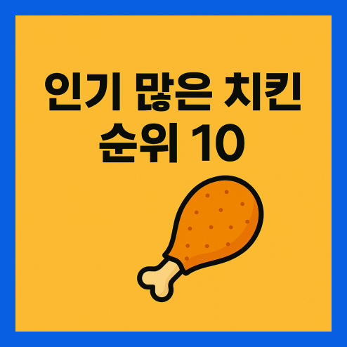 치킨 순위 10, 요즘 대세 치킨은?