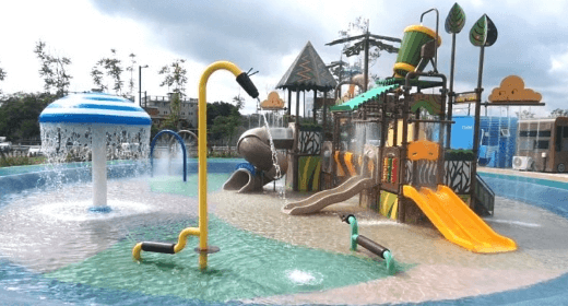 물놀이터-미끄럼틀-버섯분수