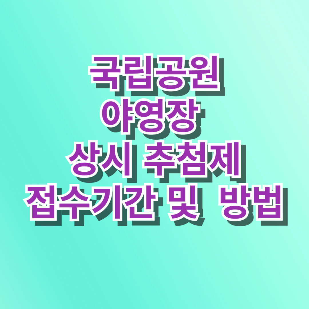 국립공원야영장추첨