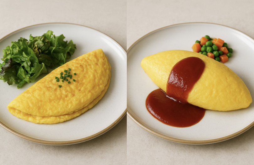 프랑스식 오믈렛과 일본식 오믈렛의 부드러움의 차이 관련 사진