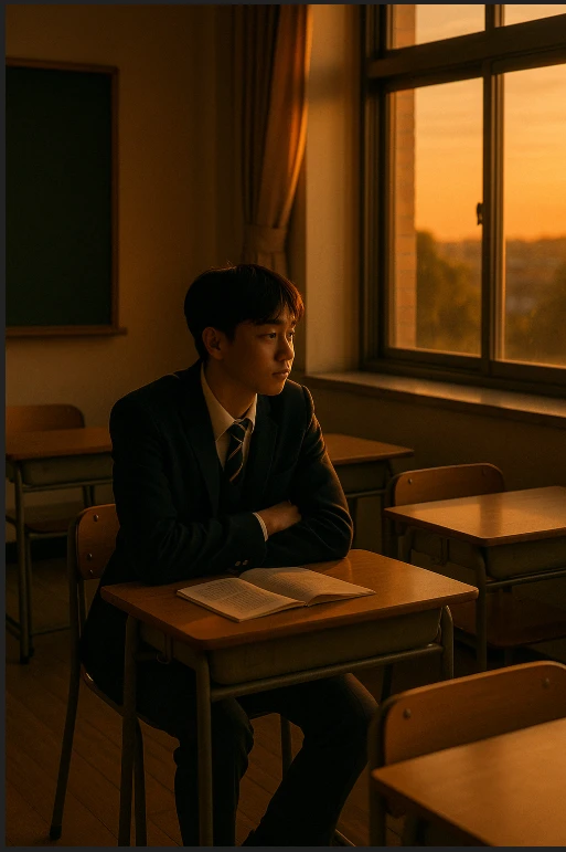 공부에 대한 회의감이 드는 학생의 모습