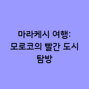 마라케시 여행