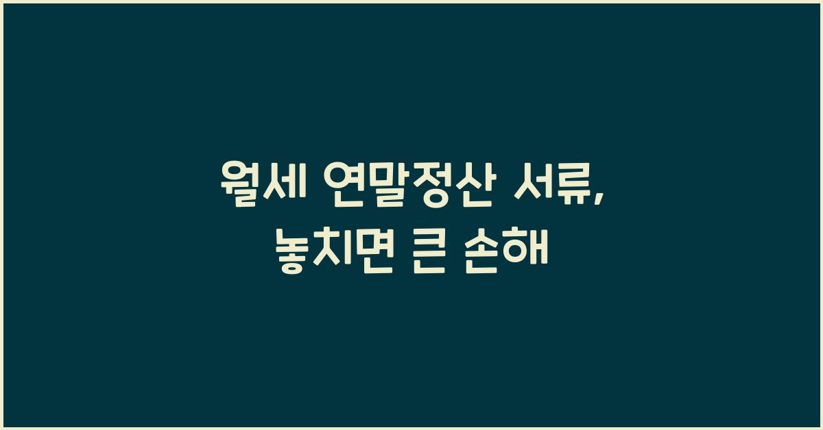 월세 연말정산 서류