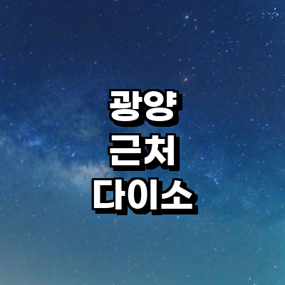 광양시 종합생활용품 다이소