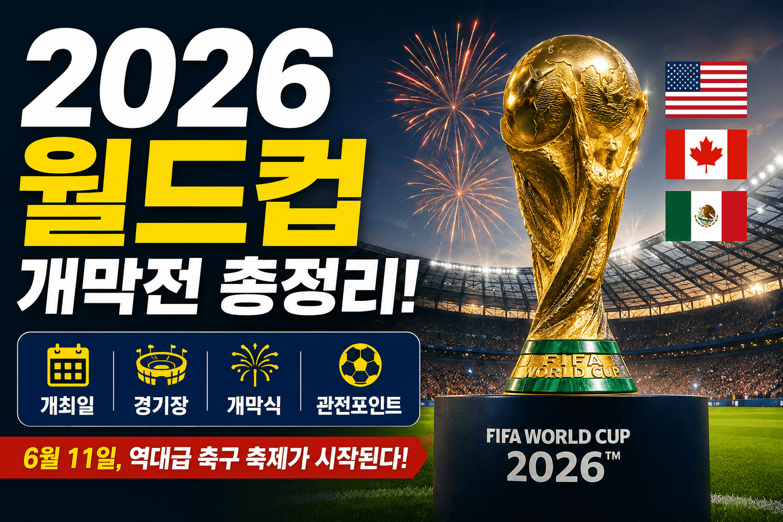 2026 월드컵 개막전 총정리｜개최일&middot;개막식&middot;경기장 한눈에