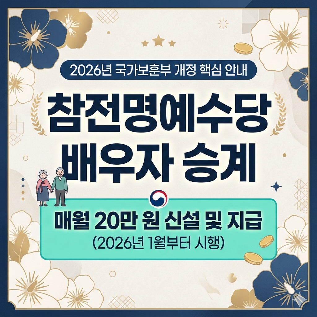 참전명예수당 배우자 승계 2026년 개정안 핵심 3가지