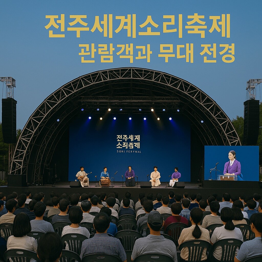 전주 세계축제 관람객과 무대 전경