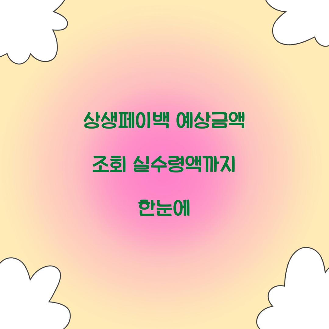 상생페이백 예상금액 조회