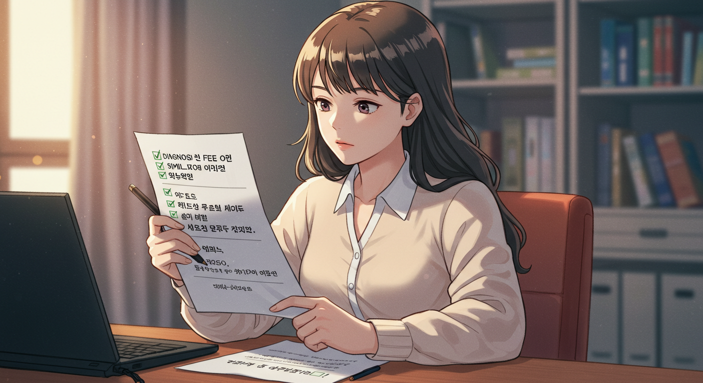 체크리스트를 확인하는 여성