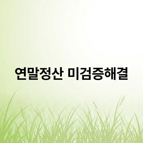 연말정산 미검증해결