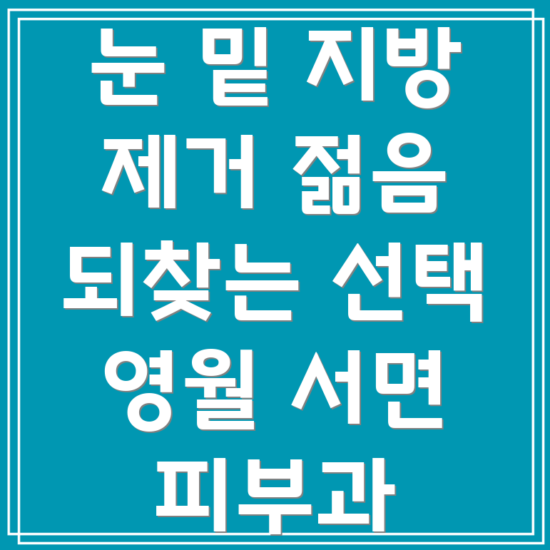 눈 밑 지방 제거