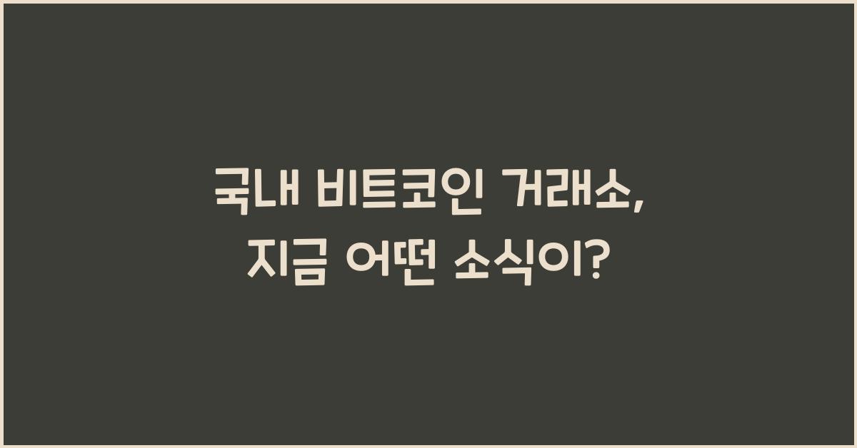 국내 비트코인 거래소