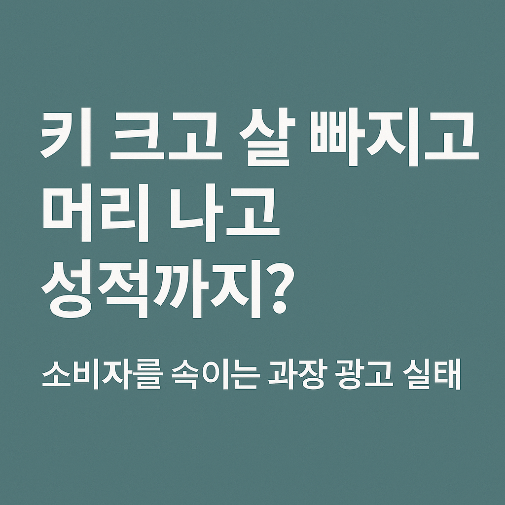 키 크고 살 빠지고 머리 나고 성적까지? 소비자를 속이는 과장 광고 실태