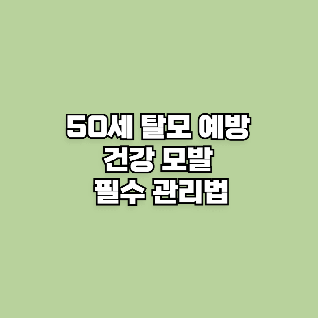 50세 탈모 예방 건강 모발 필수 관리법