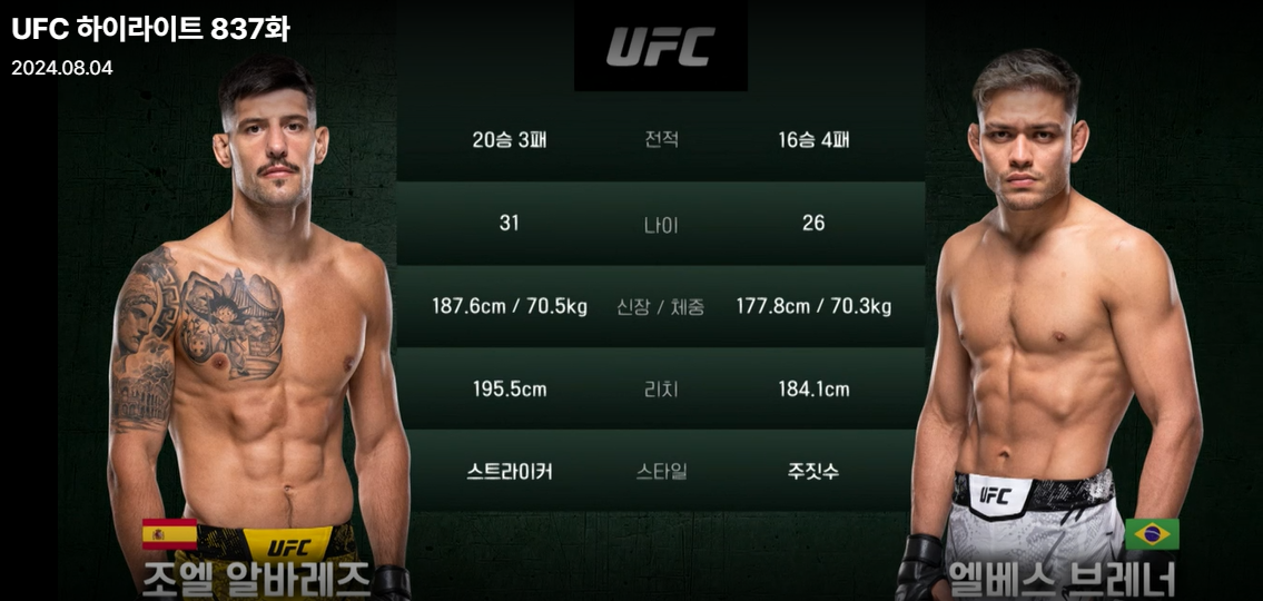 ufc-abc7-하이라이트-알바레즈-브레너