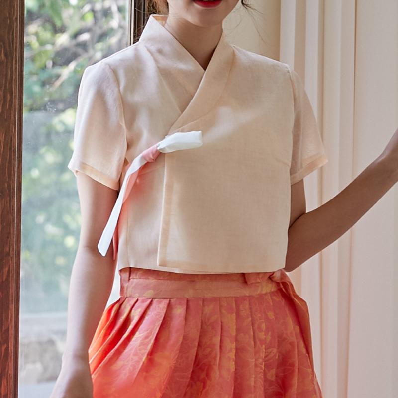 여름생활한복 순수 살구 저고리