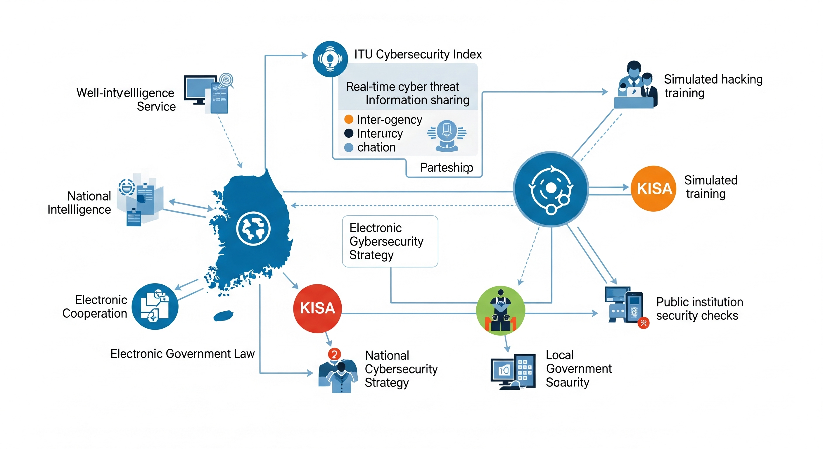 "한국 정부의 사이버 보안 대응 수준은 어느 정도인가?"에 대한 이미지입니다.