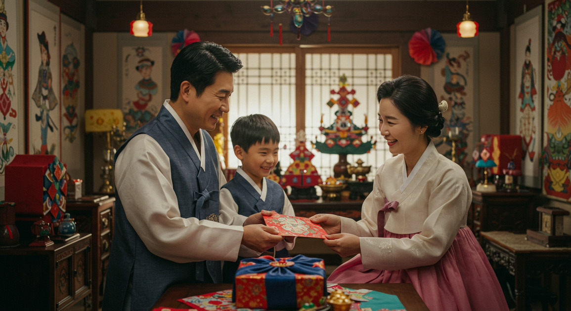 조카한테 세벳돈 주는 이미지