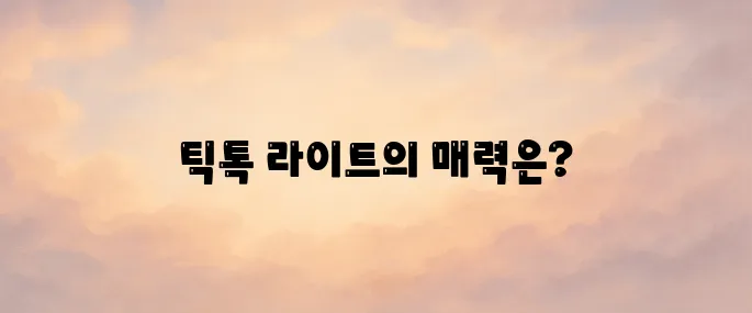 틱톡 라이트홈페이지 바로가기