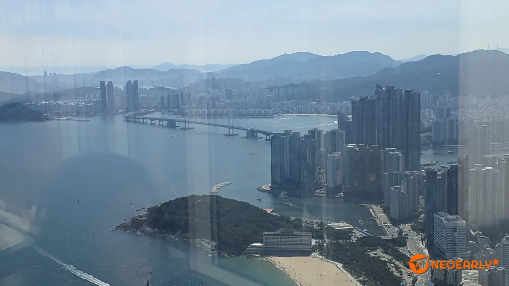 부산의 높다란 스카이라인을 확인할 수 있습니다.