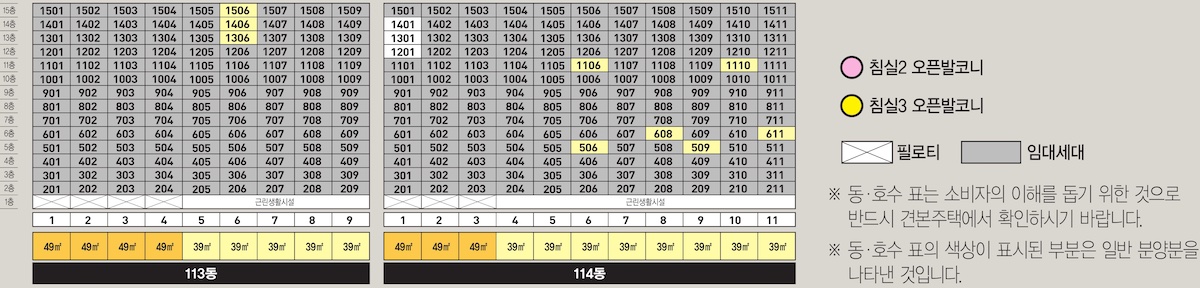 동・호수 층 별 배치도 3
