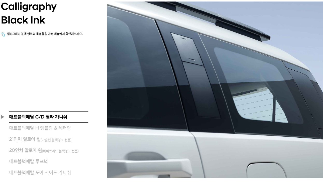 신형 싼타페 익스테리어 블랙 가니쉬