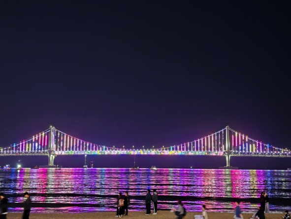 광안리해수욕장에서 바라본 광안대교의 야경