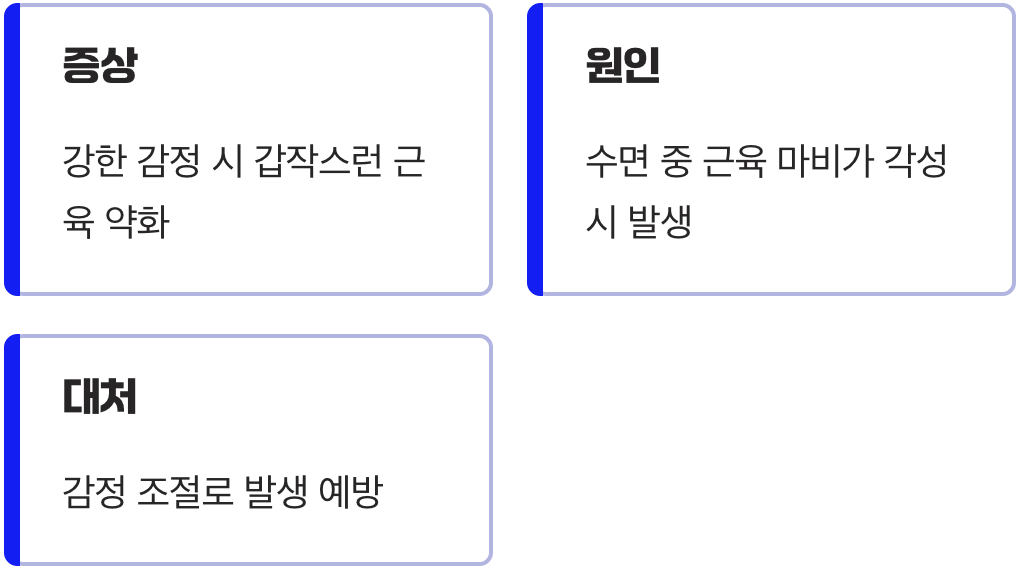 감정이 격해지면 몸에 힘이 빠지는 현상