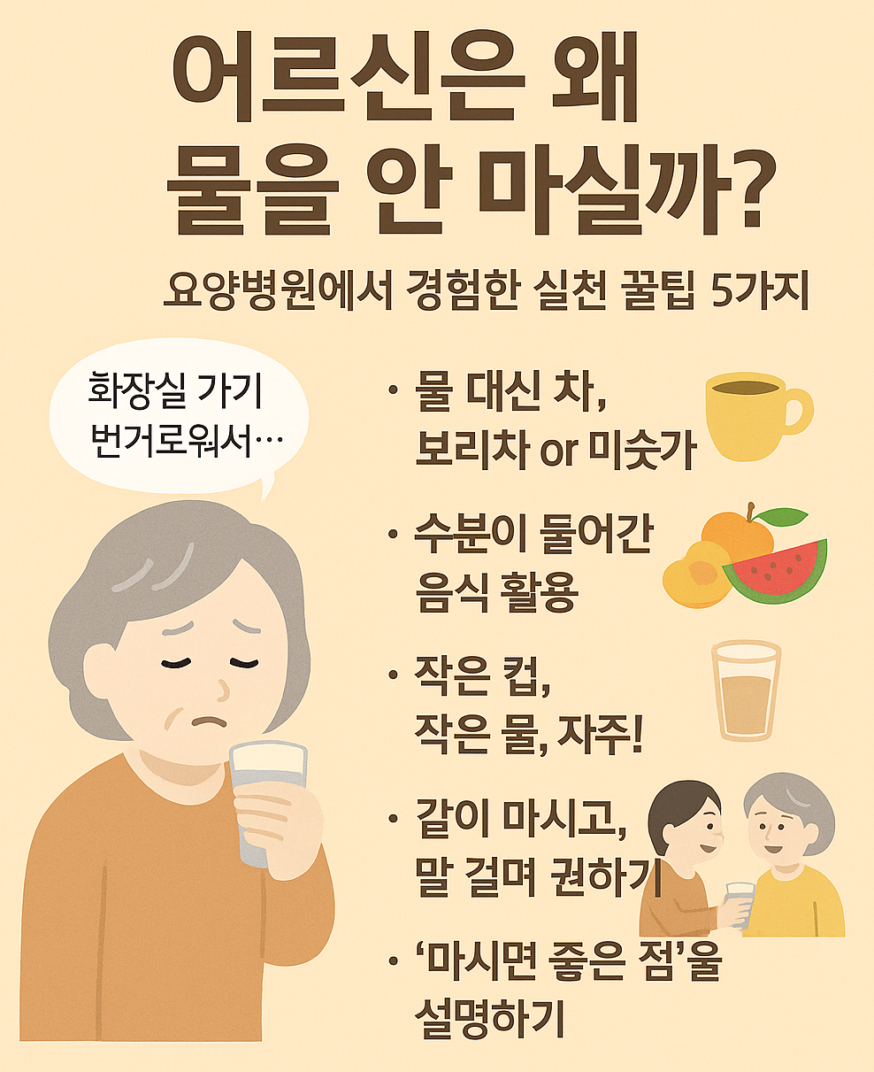 어르신들이 물 마시는데 도움이 되는 팁