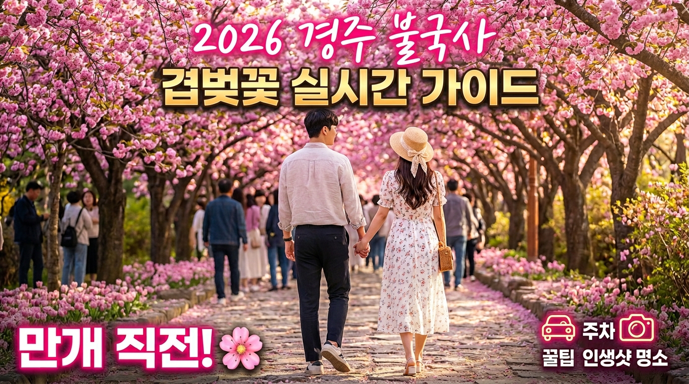 2026 경주 불국사 겹벚꽃 실시간 확인 꿀팁! 개화시기&middot;주차&middot;명소 완벽 가이드 (인생샷 찍기)