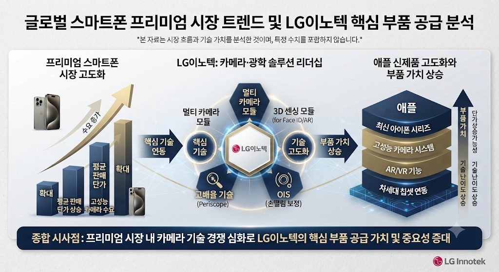 애플 신제품 사이클과 스마트폰 부품 공급망 분석을 나타내는 이미지