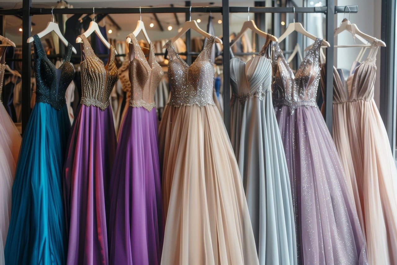 매장에 진열된 새 드레스