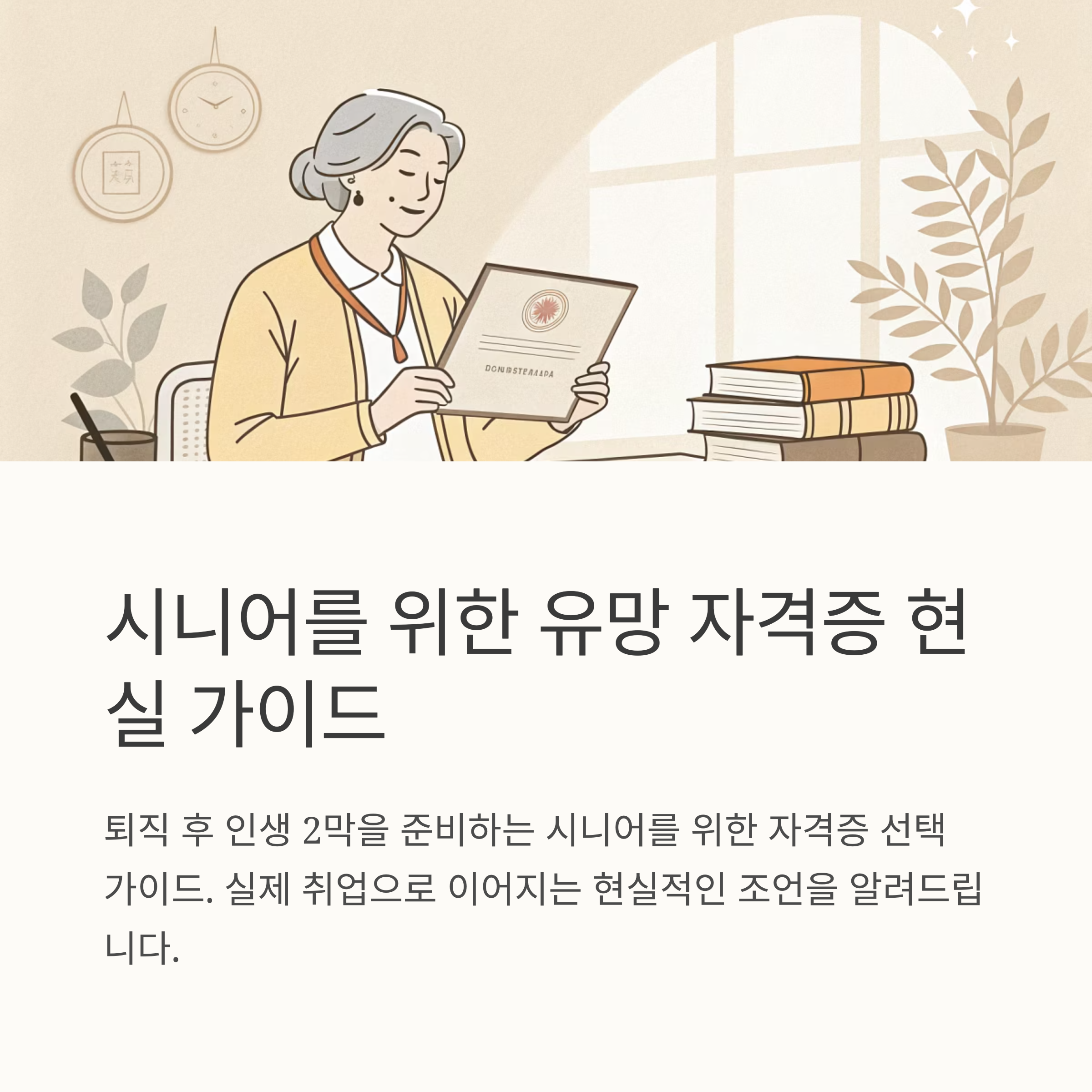시니어 유망 자격증 현실 조언