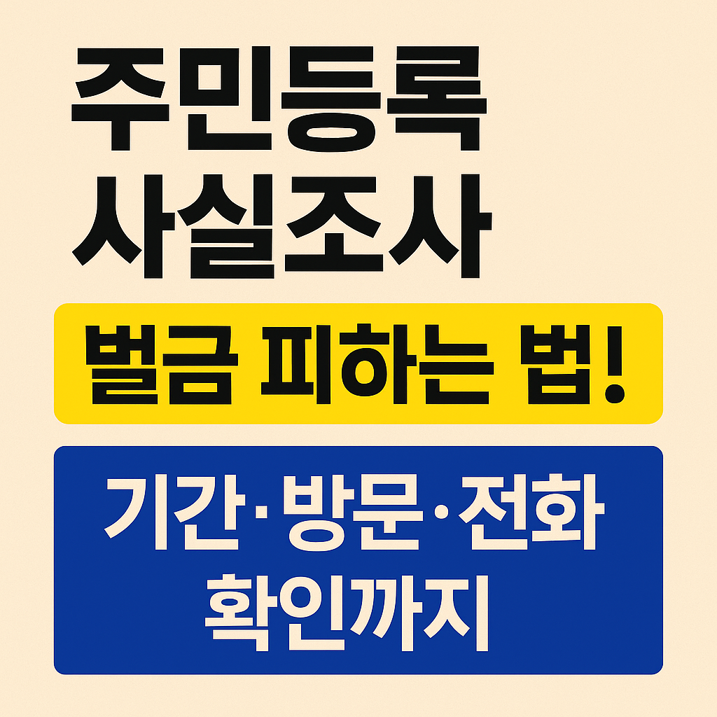 &quot;주민등록사실조사 무응답 시 벌금? 방문·전화 확인 요령까지 한눈에 정리&quot;
