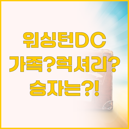 가족 여행 vs 럭셔리 휴식, 워싱턴..