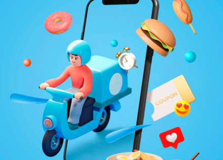 음식배달 오토바이 사진