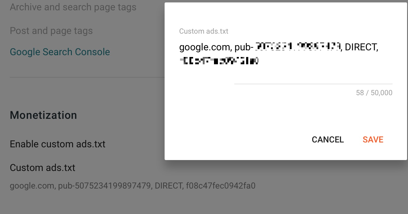 블로거-ads.txt 내용 붙여넣기