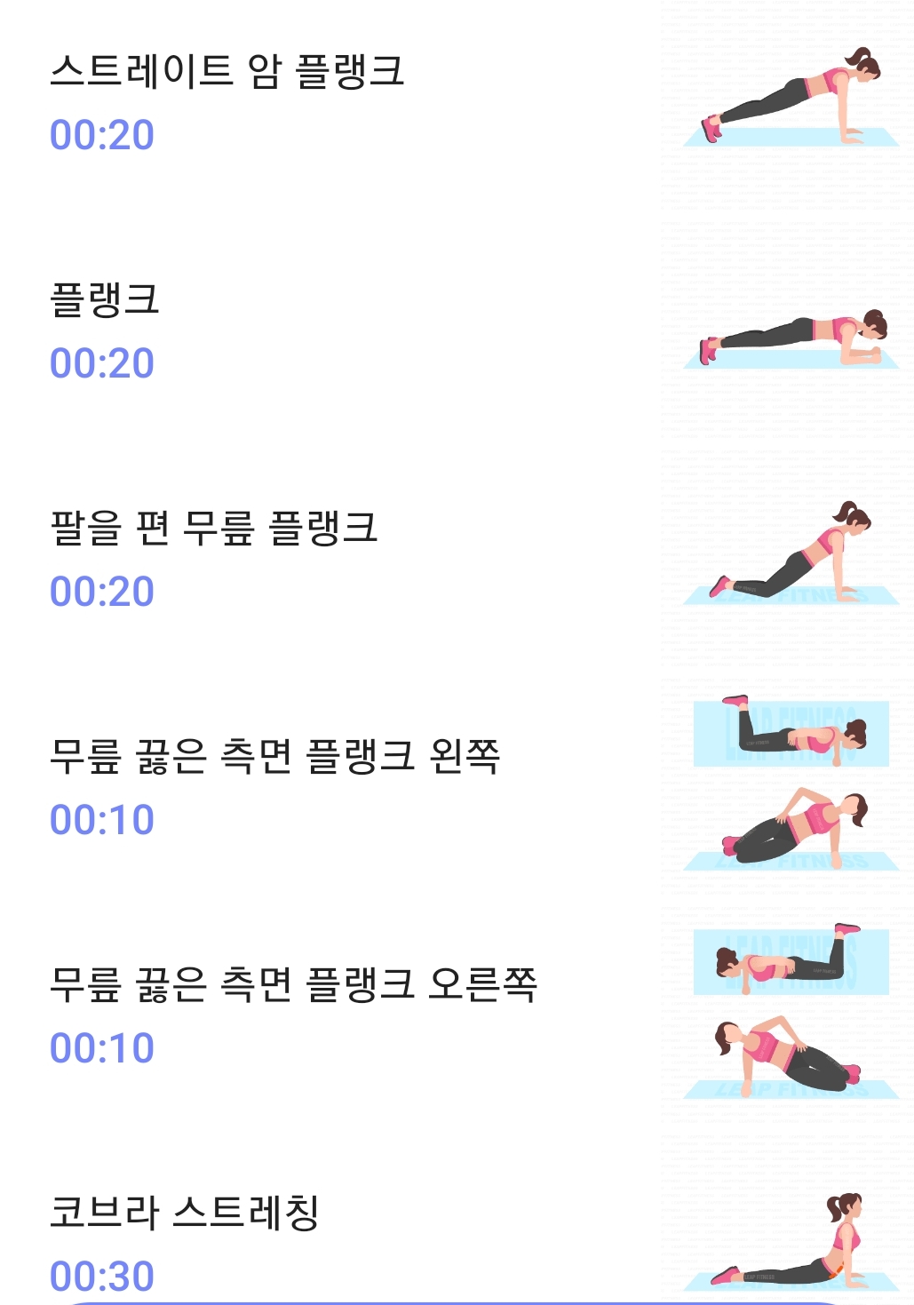 플랭크 운동 종류