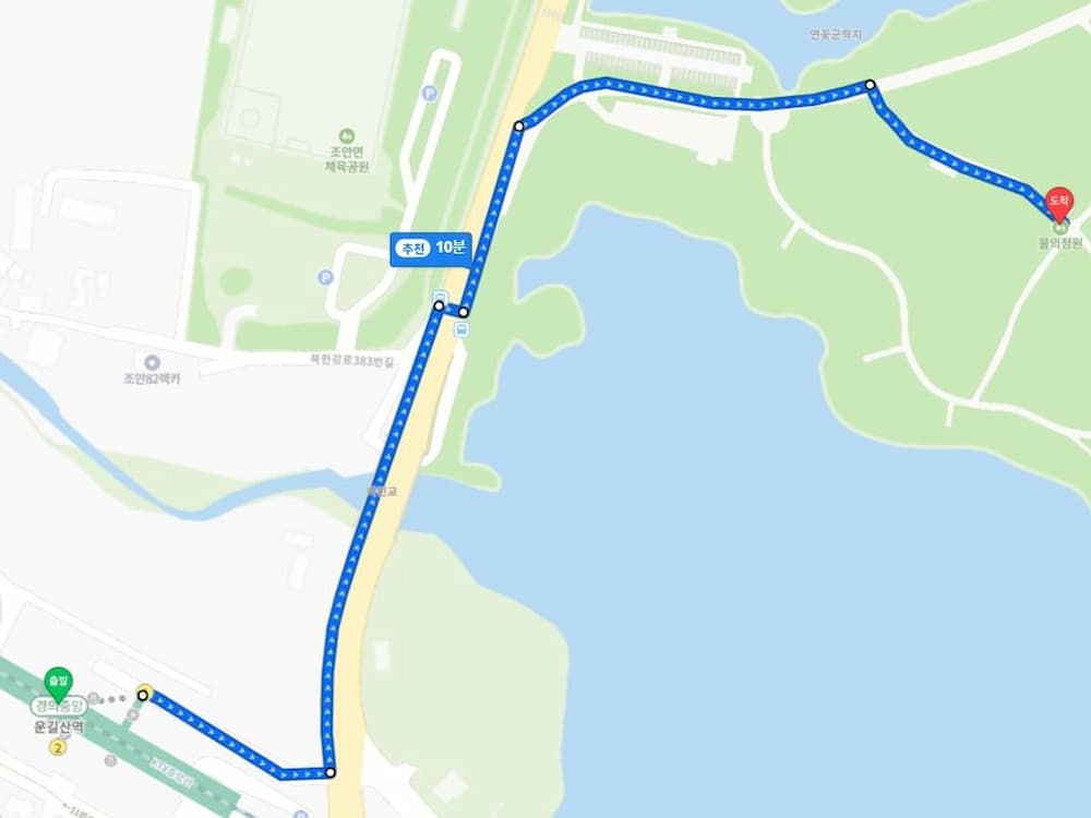 남양주 물의정원 위치 지도