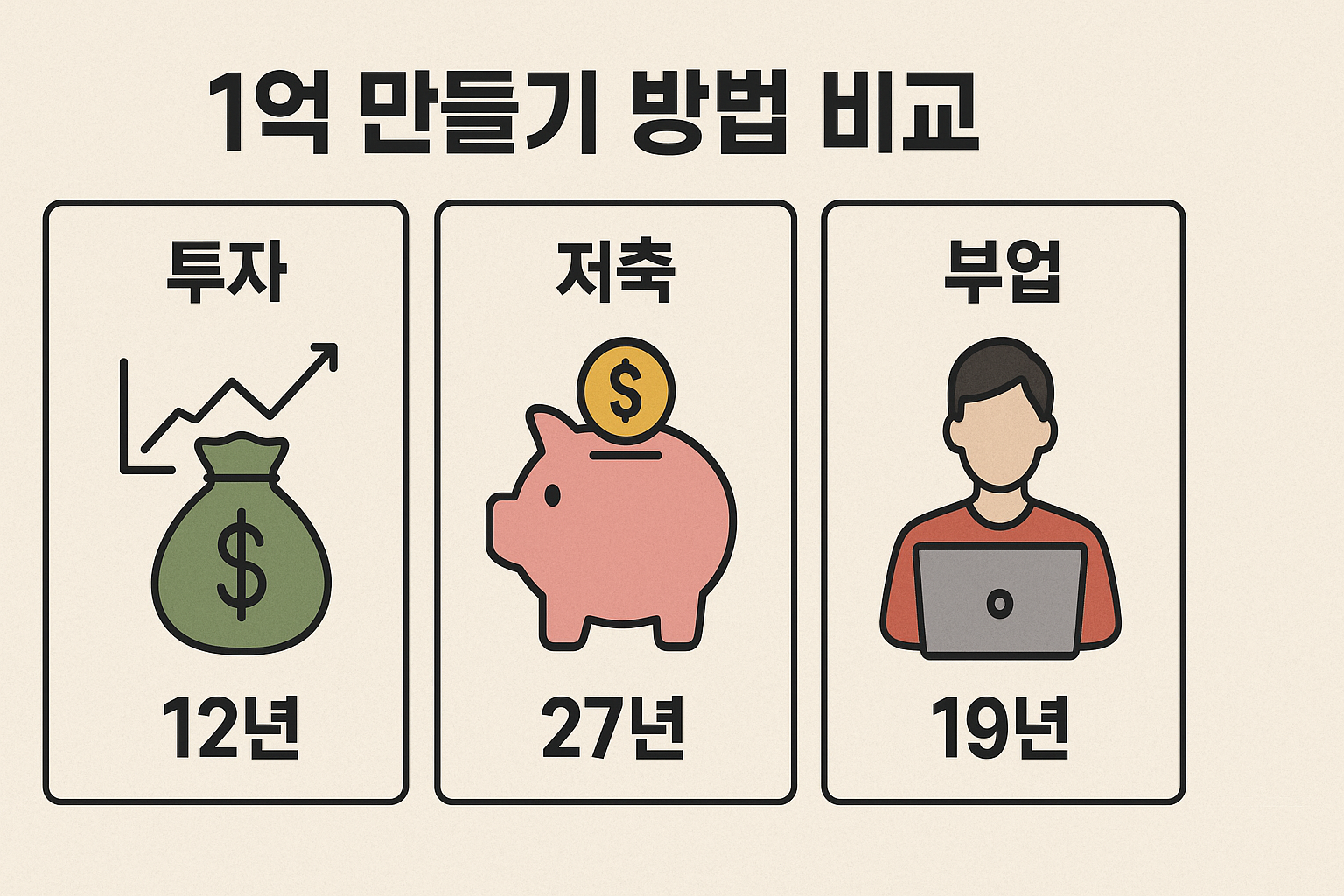 1억 만들기 비교 사진