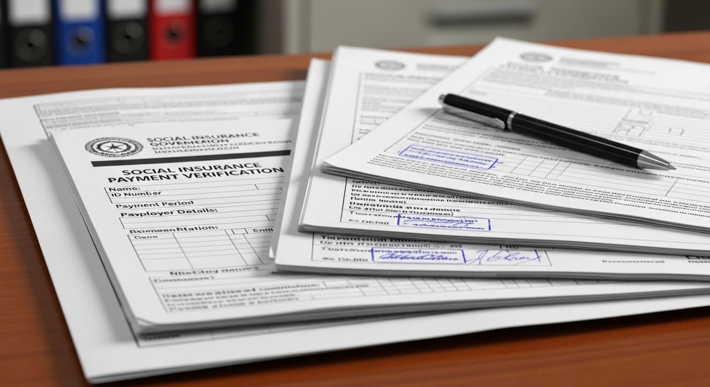 4대보험 가입증명서 원본 문서 장면