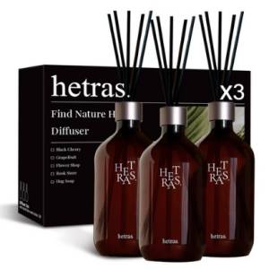 헤트라스 프리미엄 대용량 디퓨저 선물세트, 호텔우드향, 500ml, 3개