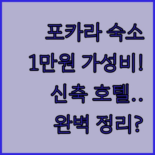 포카라 숙소 비교 분석 1만 원대 가..