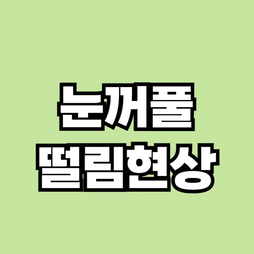 눈꺼풀 떨림